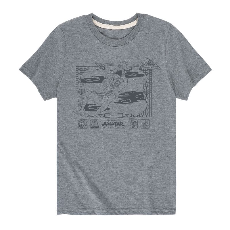 Boys' - Avatar: The Last Airbender - Aang Happy Flying Short Sleeve Graphic T-Shirt