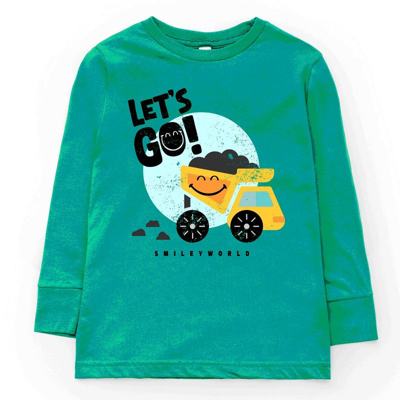 تي شيرت بأكمام طويلة للشباب من The Juniper Shop SmileyWorld Let's Go Dump Truck