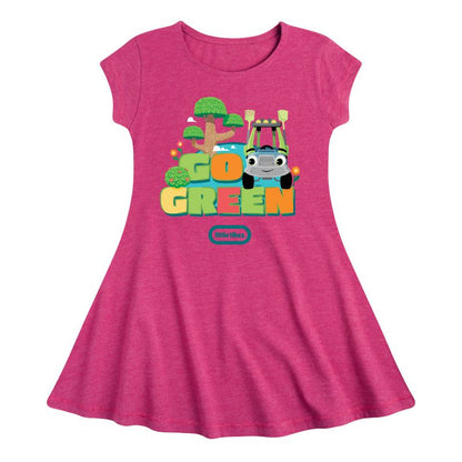 Girls' - Little Tikes - Go Green Fit & Flair Cap Sleeve Dress
