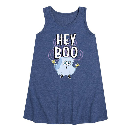 Girls' - SpongeBob SquarePants - Hey Boo Graphic Sleeveless Aline Dress