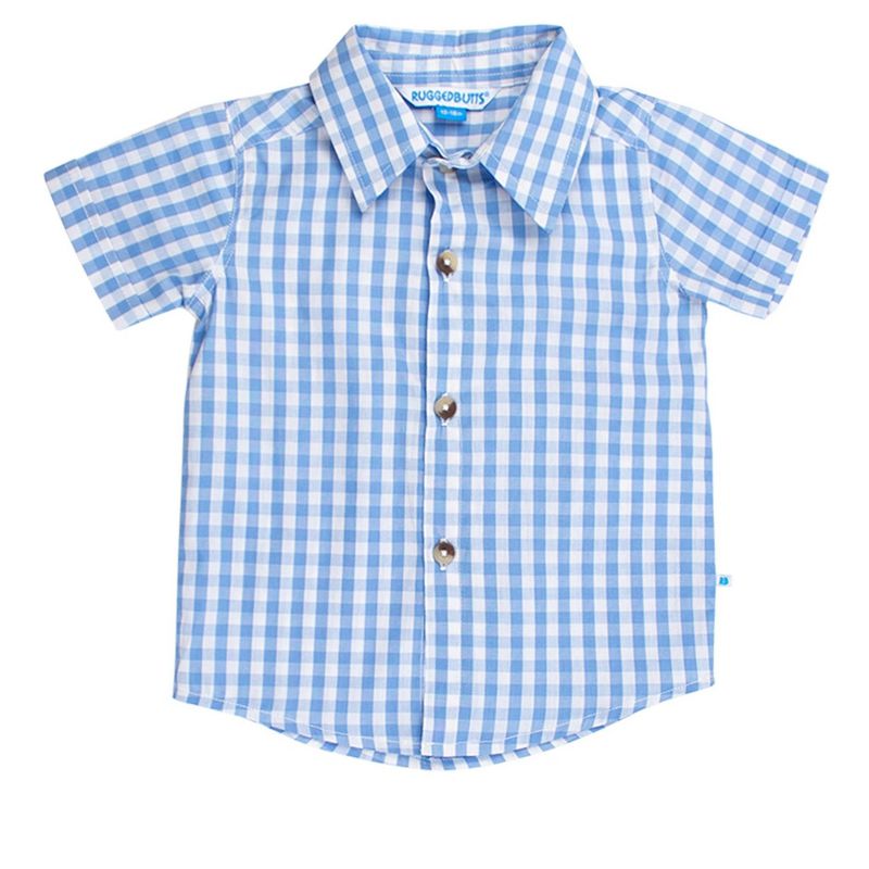 RuffleButts Toddler Short Sleeve Button Down Shirt