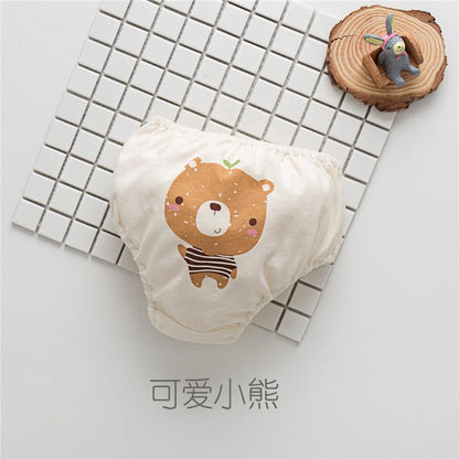 MyKids-Usa Baby Boy And Girl Cartoon Print Pattern Cotton Triangle Underwear