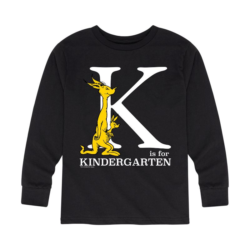 تي شيرت جرافيكي بأكمام طويلة للأولاد - دكتور سوس - K Is For Kindergarten
