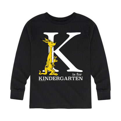 تي شيرت جرافيكي بأكمام طويلة للأولاد - دكتور سوس - K Is For Kindergarten