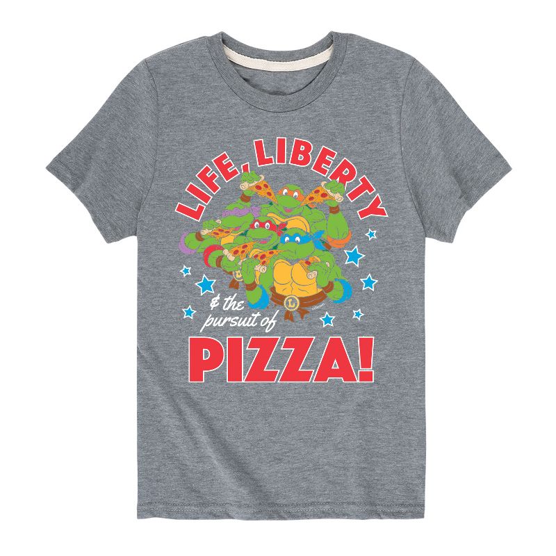 تي شيرت جرافيكي بأكمام قصيرة للأولاد من Teenage Mutant Ninja Turtles - Life Liberty Pursuit Of Pizza