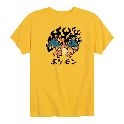 تي شيرت جرافيكي بأكمام قصيرة من تشاريزارد فلاش فاير للأولاد - بوكيمون