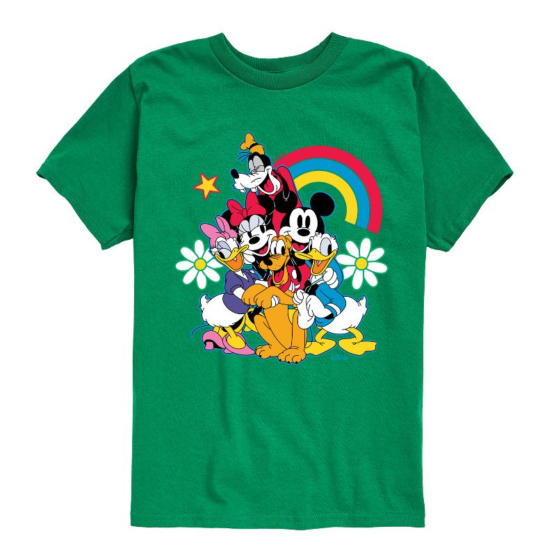 Boys' - Disney - Character Group Rainbow Flower Short Sleeve Graphic T-Shirt