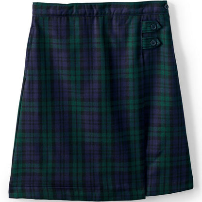 Lands' End School Uniform Kids Plaid A-line Skirt Below the Knee