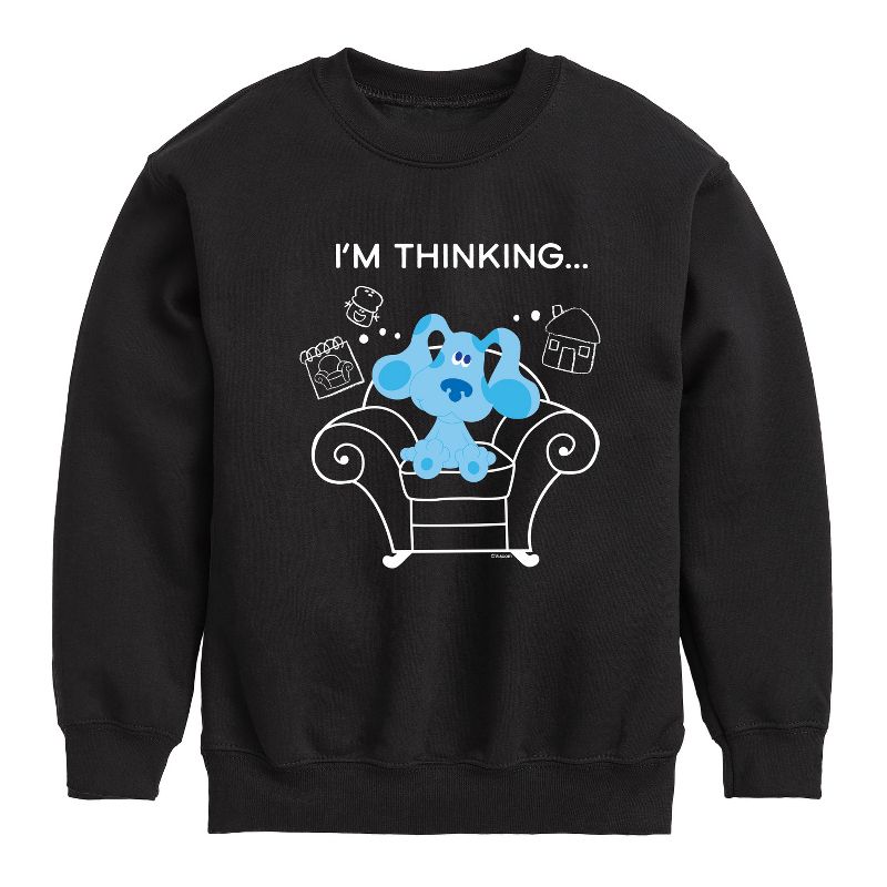 Boys' - Blue's Clues & You! - Blue's Thinking Chair Graphic Long Sleeve Fleece Sweatshirt