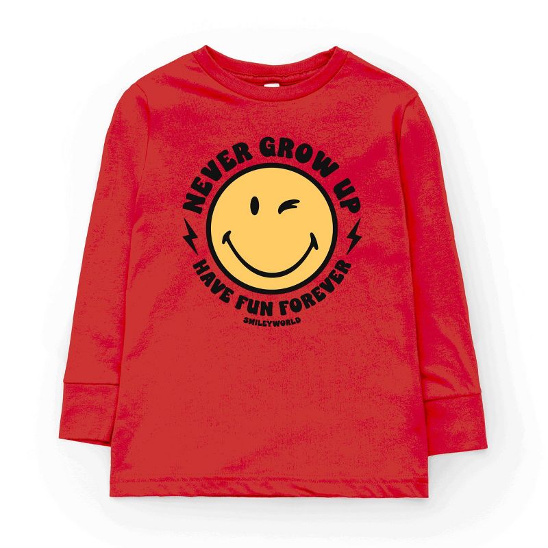 تي شيرت بأكمام طويلة للشباب من Juniper Shop SmileyWorld Never Grow Up