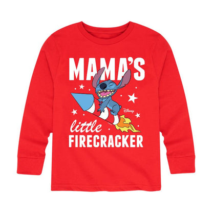 Boys' - Lilo and Stitch - Mama's Little Firecracker Long Sleeve Graphic T-Shirt