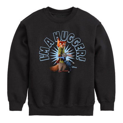 Boys' - Disney - I'm A Hugger Graphic Long Sleeve Fleece Sweatshirt