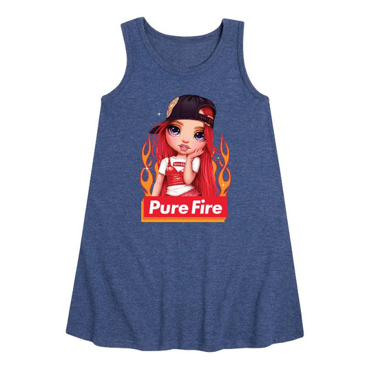 Girls' - Rainbow High - Pure Fire Graphic Sleeveless Aline Dress