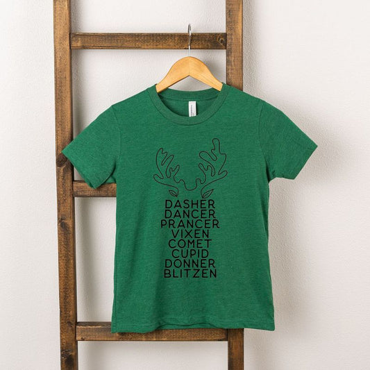 تي شيرت شبابي بأكمام قصيرة من Juniper Shop مطبوع عليه أسماء قرون الرنة