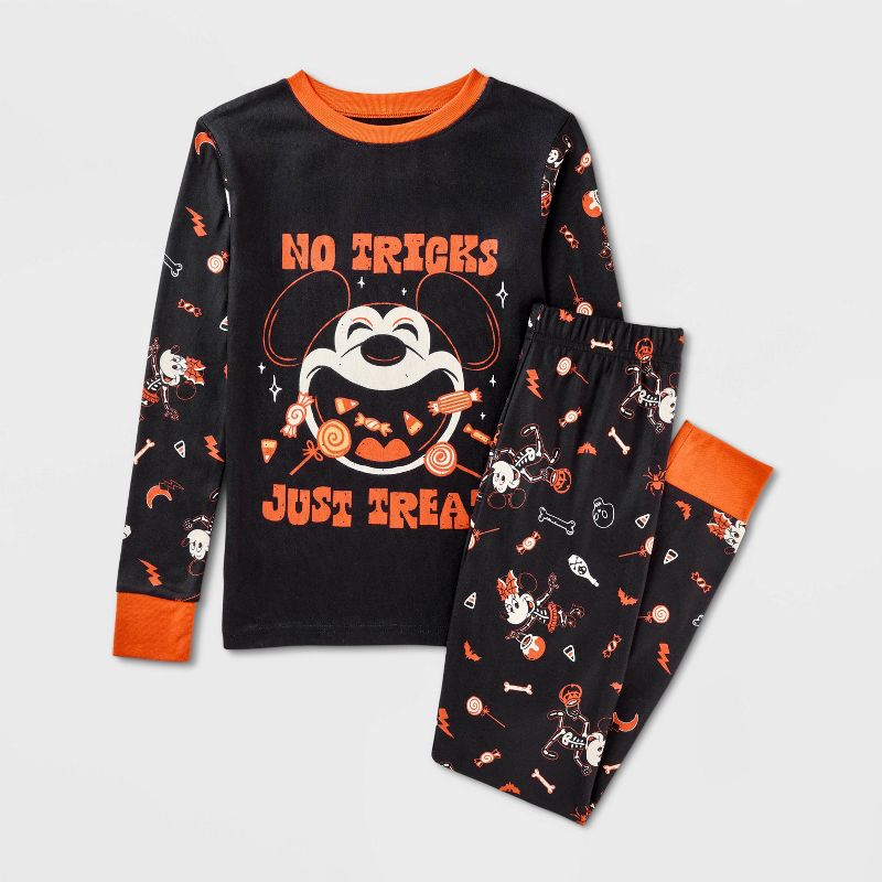 Kids' Mickey Halloween 2pc Sleep Pajama Set - Black