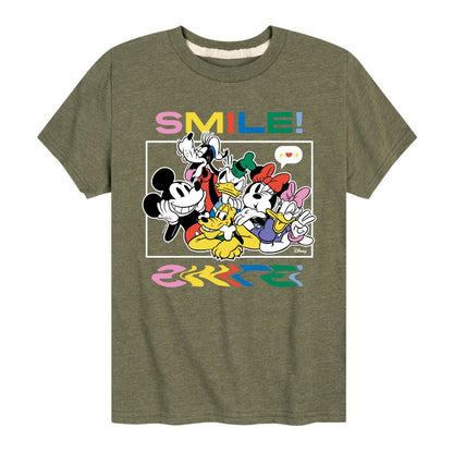 Boys' - Disney - Mickey, Minnie, Goofy, Donald Duck, Daisy & Pluto Photo Short Sleeve Graphic T-Shirt