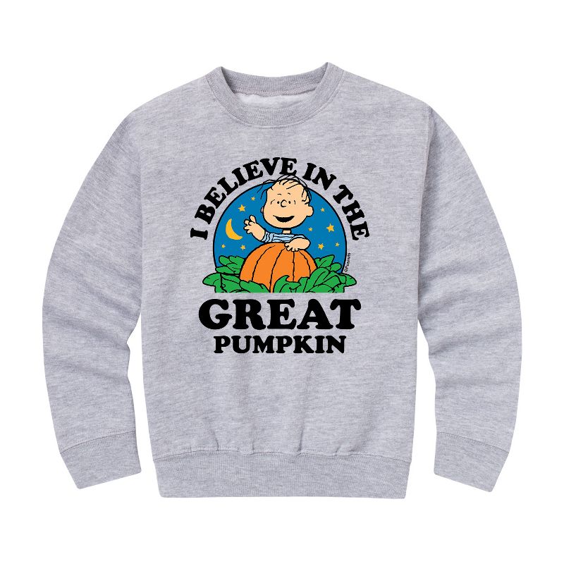 Boys' - Peanuts - Great Pumpkin Graphic Long Sleeve Fleece Sweatshirt
