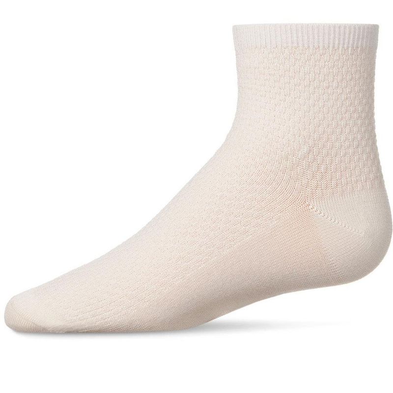 Memoi Girls' Pique Stitch Anklet Socks