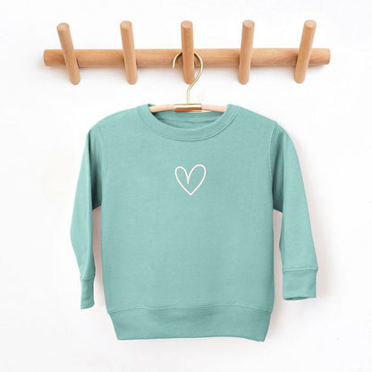 The Juniper Shop Embroidered Hand Drawn Heart Toddler Graphic Sweatshirt