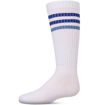 Memoi Girls' TwoTone Varsity Stripe Knee High Socks