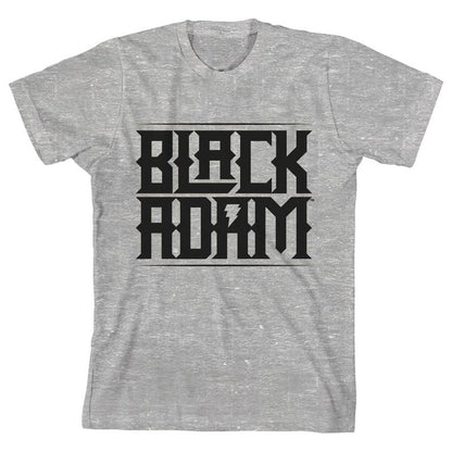 تي شيرت رمادي هيذر للأولاد من بايوورلد باسم فيلم بلاك آدم وشعاره