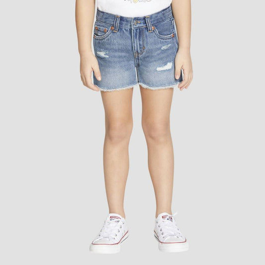Levi's® Girls' Girlfriend Jean Shorts - Distressed Medium Wash