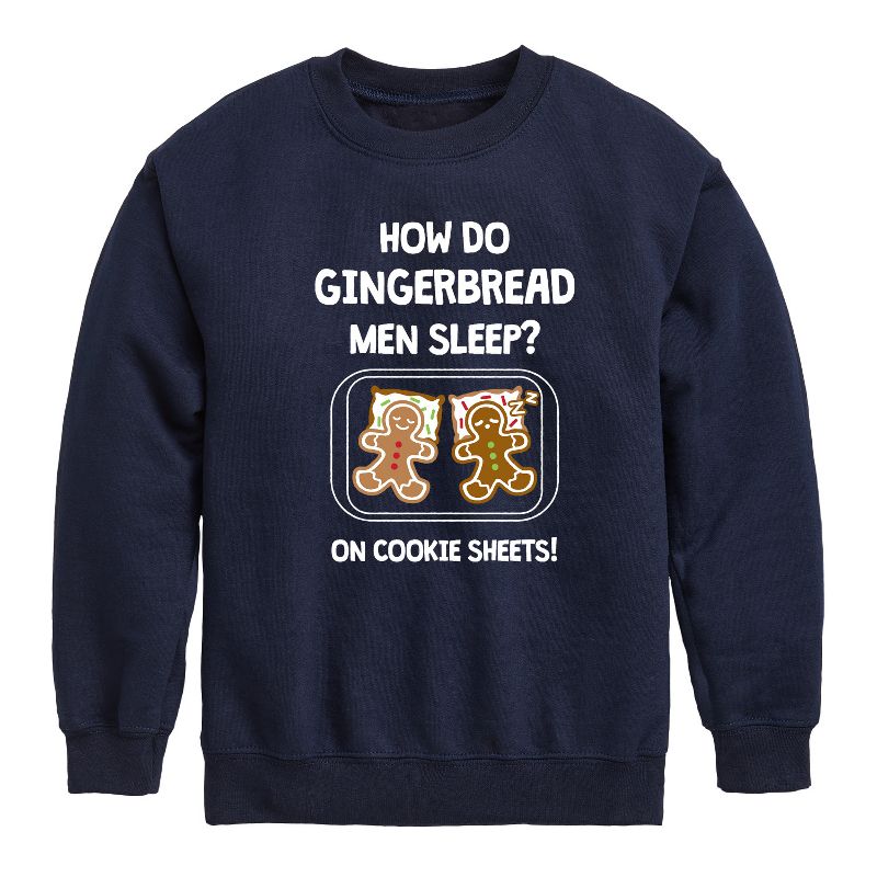 Boys' - Instant Message - Gingerbread Men Cookie Sheets Christmas Graphic Long Sleeve Fleece Sweatshirt