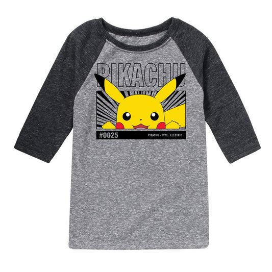 Boys' - Pokémon - Peeking Pikachu Raglan Graphic T-Shirt