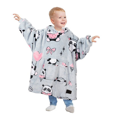 Catalonia Wearable Blanket Hoodie for Kids, Fleece Snuggy Sweatshirt Pullover, 4-12 Years Kids, Gift for Boys Girls, Gift Ideas