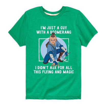 Boys' - Avatar: The Last Airbender - Sokka Just A Guy With a Boomerang Short Sleeve Graphic T-Shirt