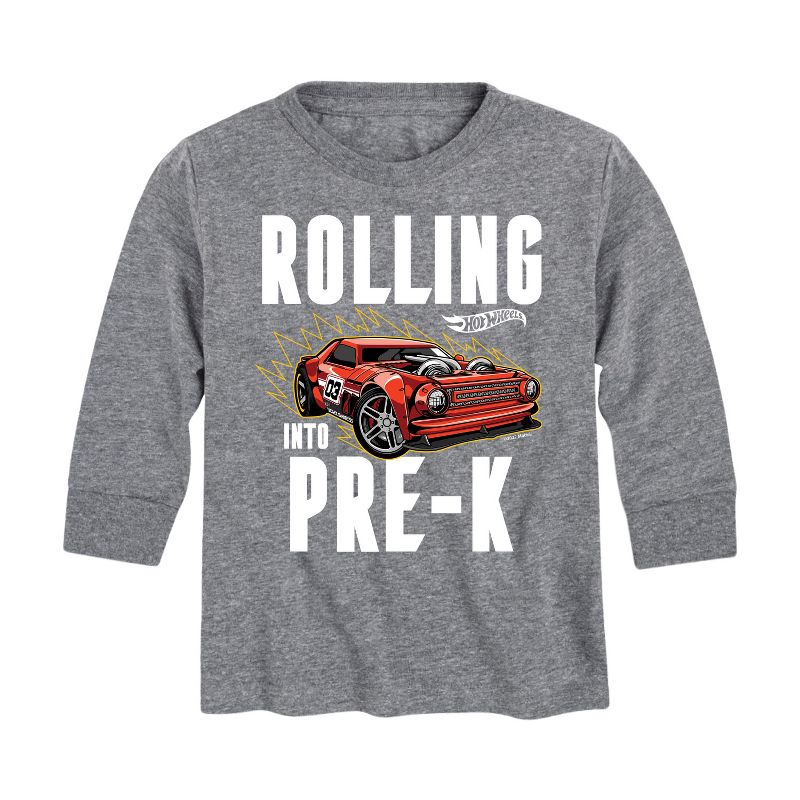 Boys' - Hot Wheels - Rolling Into Pre K Long Sleeve Graphic T-Shirt