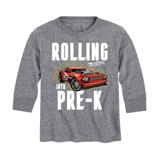 Boys' - Hot Wheels - Rolling Into Pre K Long Sleeve Graphic T-Shirt