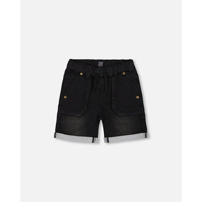 جينز أسود قصير من Deux par Deux Boy French Terry Denim