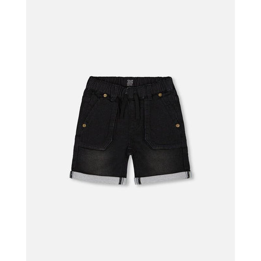 جينز أسود قصير من Deux par Deux Boy French Terry Denim