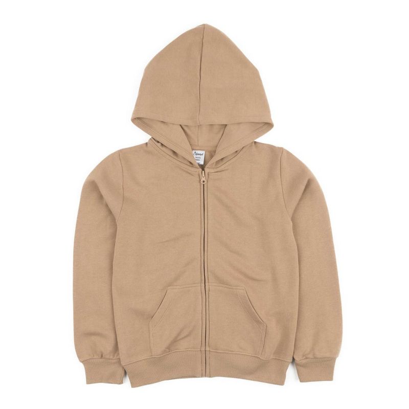 Leveret Kids Zipper Neutral Solid Color Sweat Hoodie