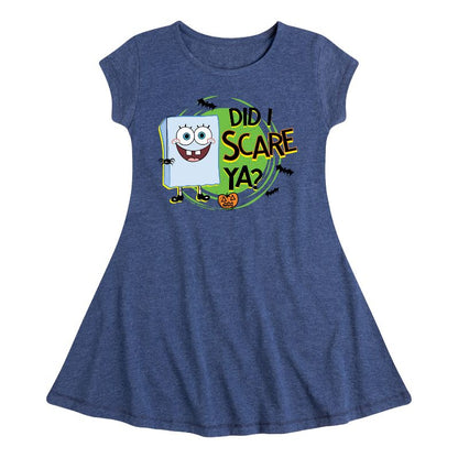 Girls' - SpongeBob SquarePants - Did I Scare Ya Fit & Flair Cap Sleeve Dress