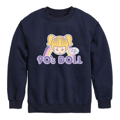 Boys' - Polly Pocket - 90s Doll Graphic Long Sleeve Fleece Sweatshirt