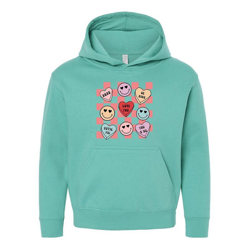 The Juniper Shop Candy Heart Smile Solid Youth Graphic Hoodie