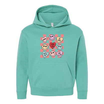 The Juniper Shop Candy Heart Smile Solid Youth Graphic Hoodie