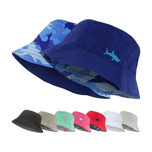 Addie & Tate Kids Reversible Bucket Hat for Girls & Boys, Packable Beach Sun Bucket Hat for Toddlers to Teens Ages 3-14 Years