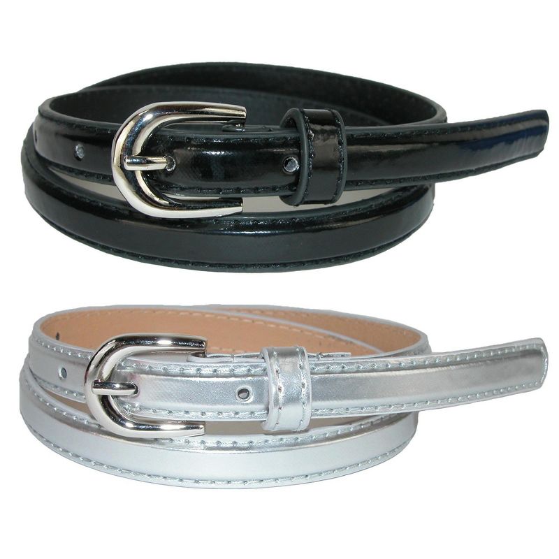 CTM Kid's Skinny Dress Belt (Pack of 2 Colors)