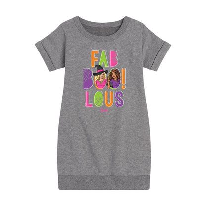 Girls' - Barbie - Faboolous Graphic Short Sleeve Fleece Dress