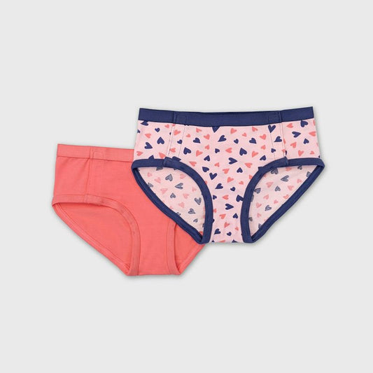 Girls' Adaptive 2pk Heart Briefs - Cat & Jack™ Salmon Pink