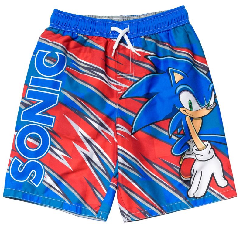 Sonic the Hedgehog UPF 50+ Swim Trunks Little Kid to Big Kid Sizes (4T - 14-16)