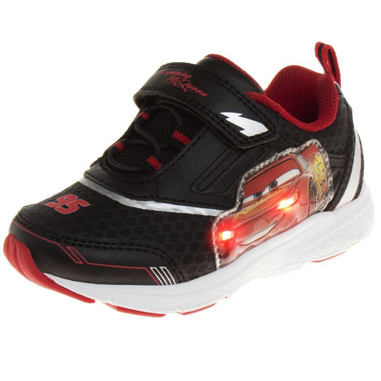 Disney Pixar Cars Boys Black/Red Lighted Sneaker (Toddler)