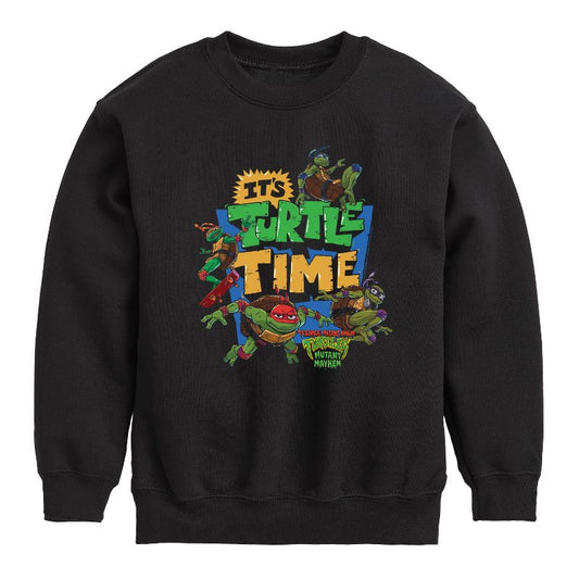 Boys' - Teenage Mutant Ninja Turtles Mutant Mayhem - Its Turtle Time Graphic Long Sleeve Fleece Sweatshirt