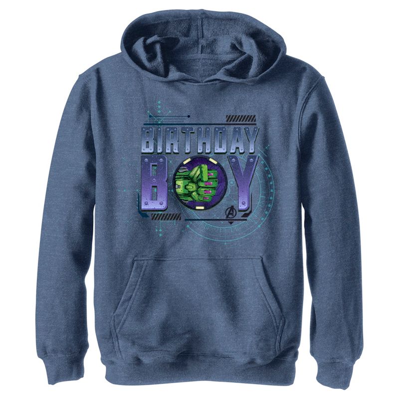 Boy's Marvel Birthday Boy Hulk Mech Suit Punch Pull Over Hoodie