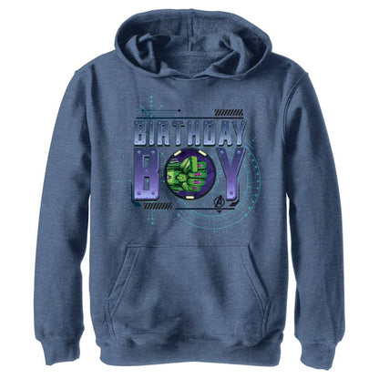 Boy's Marvel Birthday Boy Hulk Mech Suit Punch Pull Over Hoodie