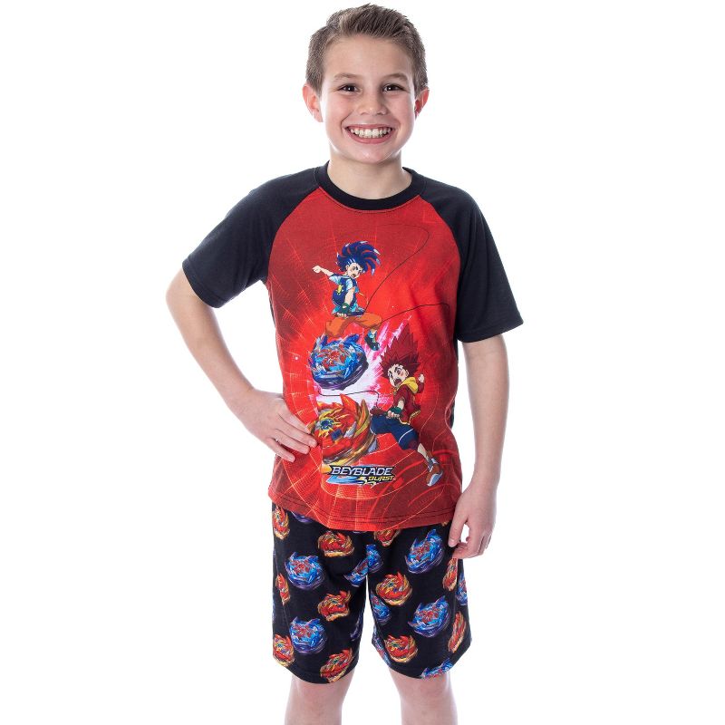 Beyblade Burst Surge Boys' Hikaru and Hyuga Shirt and Shorts Pajama Set Hyuga and Hikaru