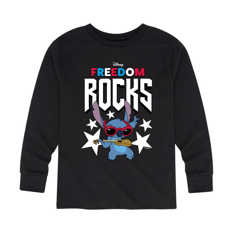 Boys' - Lilo and Stitch - Freedom Rocks Long Sleeve Graphic T-Shirt
